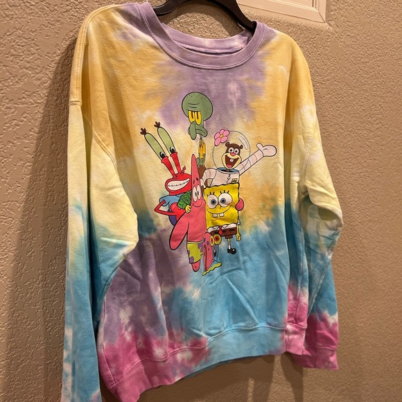 Nickelodeon SpongeBob SquarePants Crew Colorful Tie-Dye Sweatshirt - Picture 3 of 8